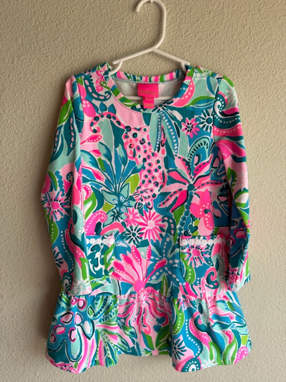 Lilly Pulitzer Girls Floral Tunic Dress in Pink, Green & Blue